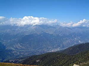 Blick ins Valle di Susa. Leider versteckt sich der Rocciamelone in den Wolken